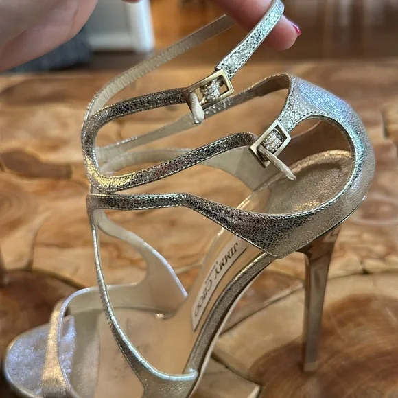 Jimmy Choo Champagne evening heels - Picture 5 of 8
